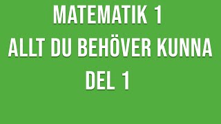 Matematik 1  Repetition inför nationella provet del 1 [upl. by Bugbee636]