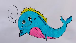 How to draw a whale 🐳 does it look likeColorfulToyLand [upl. by Yeroc]