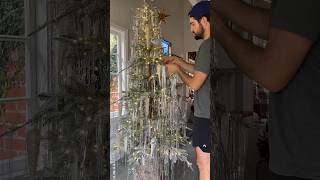 Viral Tinsel Tree DIY 🎄 holiday tinseltree christmas [upl. by Zug]