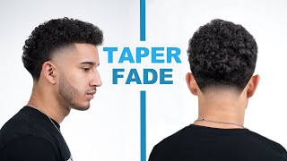 CURLY TAPER FADE HAIRCUT TUTORIAL  EASY STEPS [upl. by Arbmahs937]