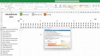 Excel Urlaubsplaner 2024 für Mitarbeiter erstellen  mit Feiertagen Urlaubskalender [upl. by Chrisse]