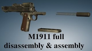 M1911 full disassembly amp assembly [upl. by Mareah794]