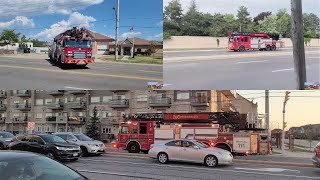 4K Mississauga Fire Aerial 111 Responding x3 [upl. by Hallock]