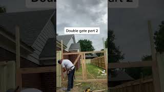 Building a double gate for a wood fence [upl. by Nnyltiak]