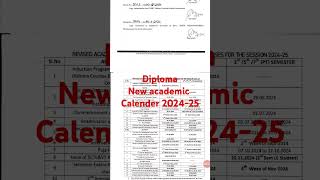 Diploma new academic calendar 202426 [upl. by Anelhtac]