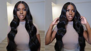 Beginner Friendly Easiest Beach Wave Wig Install and Tutorial ftHermosa Hair [upl. by Airdnat]