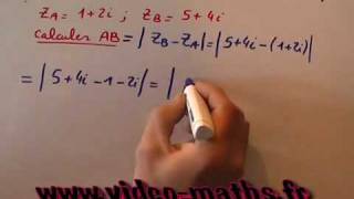 LES NOMBRES COMPLEXES Calcul dune distance entre 2 points [upl. by Aiek858]