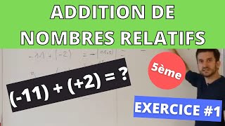 Addition de nombres relatifs  Exercice 1 [upl. by Petuu]