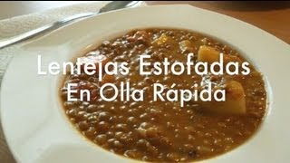 Como Hacer Lentejas en olla express  Recetas fáciles [upl. by Nodnarbal266]