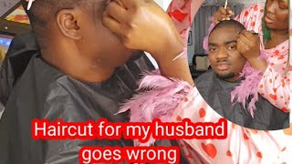 Barbing my husbands hair goes totally wrong What did I do wrong here [upl. by Karilla500]