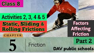 DAV class 8 science chapter 5 friction  factors affecting friction Static friction Sliding [upl. by Yemrej]