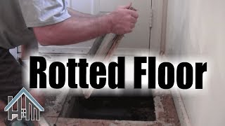 How to replace repair rotted sub floor rotten floor Easy Home Mender [upl. by Initof]