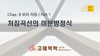 08장 보의 처짐 part 1 처짐곡선의 미분방정식  고체역학  재료역학 [upl. by Asaert]