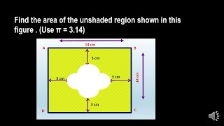 Circle  Area of the unshaded region [upl. by Anauqaj861]