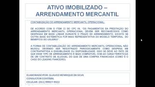 581ATIVO IMOBILIZADO  ARRENDAMENTO MERCANTIL [upl. by Hisbe733]