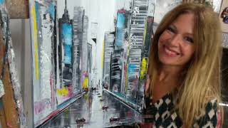 TUTO PEINTURE NEWYORK par NELLY LESTRADE [upl. by Aihceyt]