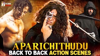 Aparichitudu Movie Back To Back Action Scenes  Vikram  Sadha  Shankar  Mango Telugu Cinema [upl. by Acined576]