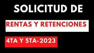 Como solicitar las retenciones de cuarta y quinta categoria SUNAT 2023 [upl. by Poirer315]