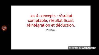 LES 4 CONCEPTS résultat comptable et fiscal réintégration et déduction [upl. by Ben]