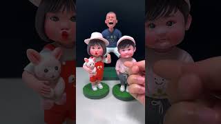 DIY Clay Bobbleheads of Kylian Mbappé amp Two Adorable Kids [upl. by Eatnahs]