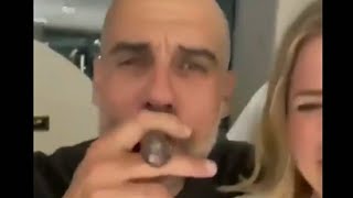 GUARDIOLA FUMANDO UM CHARUTÃO LOUCÃO APÓS TÍTULO DO CITY shorts [upl. by Dikmen]