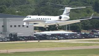 Gulfstream G550 N917GA Shaky Landing At Dallas Love Field Airport [upl. by Misa]