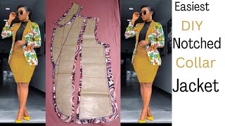 How to draft Ladies JacketBlazerNotched Collar Jacket Step by Step with Detailed explanation [upl. by Agle171]