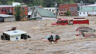 Mass evacuations in North Carolina Homes and trucks swept away by flash floods in Asheville [upl. by Chad512]