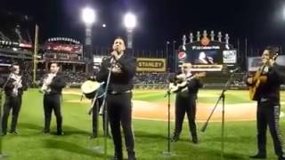 Mexican Americans Mariachis Singing Our National Anthem [upl. by Aenert]