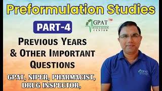 Prefomulation studies Pharmaceutics Lecture4 GPAT NIPER DRUG INSPECTOR PHARMACIST [upl. by Kushner]