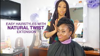 Easy Hairstyles For All Natural Hair Types  Product Use  Natural Twist Extension [upl. by Sirraf150]