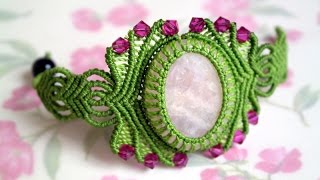 How to Make a Macrame Bracelet with a Stone [upl. by Tergram888]