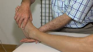 Transverse friction massage on the calcaneofibular ligament [upl. by Pence816]