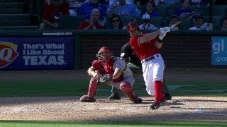 LAATEX Kinsler increases Rangers lead with single [upl. by Ticon159]