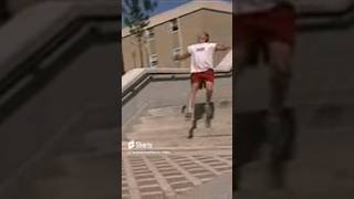 Footbag Athlete does Extreme Stunt Down Stairs [upl. by Draillih]