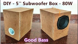 DIY  5inch Subwoofer Box  80W Subwoofer  Smooth Bass POWER GEN [upl. by Rehprotsirhc]