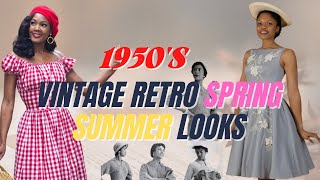 1950s VINTAGE RETRO SPRING  SUMMER LOOKS [upl. by Cinimod293]