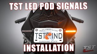 How to install TST LED Pod Turn Signals on a 2018 Kawasaki Ninja 400 by TST Industries [upl. by Llet]