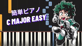 Peace Sign ピースサイン  Kenshi Yonezu  My Hero Academia OP2  EASY Piano Tutorial C MAJOR [upl. by Avenej]