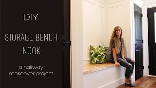 DIY Storage Bench with Flip TopAnd a Hallway Makeover Project [upl. by Burg960]