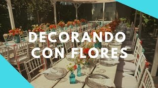 Día por día como hacer los centros de mesa con flores para un evento [upl. by Noeht]