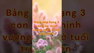 Bảng xếp hạng 3 con giáp thịnh vượng nhất ở tuổi trung niên [upl. by Elysha]