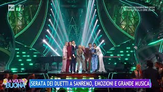 Serata dei duetti I Bnkr44 cantano con Pino DAngiò  La Volta Buona 10022024 [upl. by Costin]