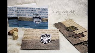 Vier Varianten einer Männer Geburtstagskarte gearbeitet mit den Produkten von Stampin Up [upl. by Jillane428]