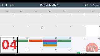 Part1Javascript calendareventsbooking and scheduler in Javascript tutorial [upl. by Ches]