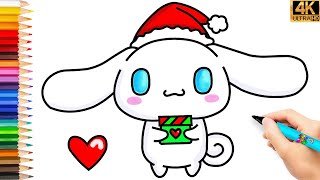 CINNAMOROLL  DISEGNI DI NATALE 🐸 COME DISEGNARE CINNAMOROLL FACILE 😍 DISEGNI 🌈 DISEGNI DI NATALE [upl. by Ashlen800]