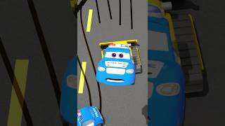 Police Car Teaches Order🚔🏎  3D Cartoon for Children😍 carcartoon cartoon motorville cars [upl. by Snej]