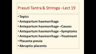 Antepartum haemorrhage l Placenta previa l Abruptio placenta l gynecology [upl. by Etteroma532]