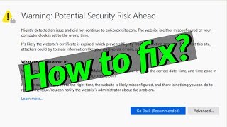 How to fix Warning Potential Security Risk Ahead Firefox error SECERROREXPIREDCERTIFICATE [upl. by Urissa]