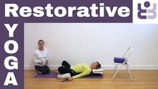 Iyengar Yoga 40 minute Restorative Sequence  Suitable for Menstrual Cycle [upl. by Sahcnip]